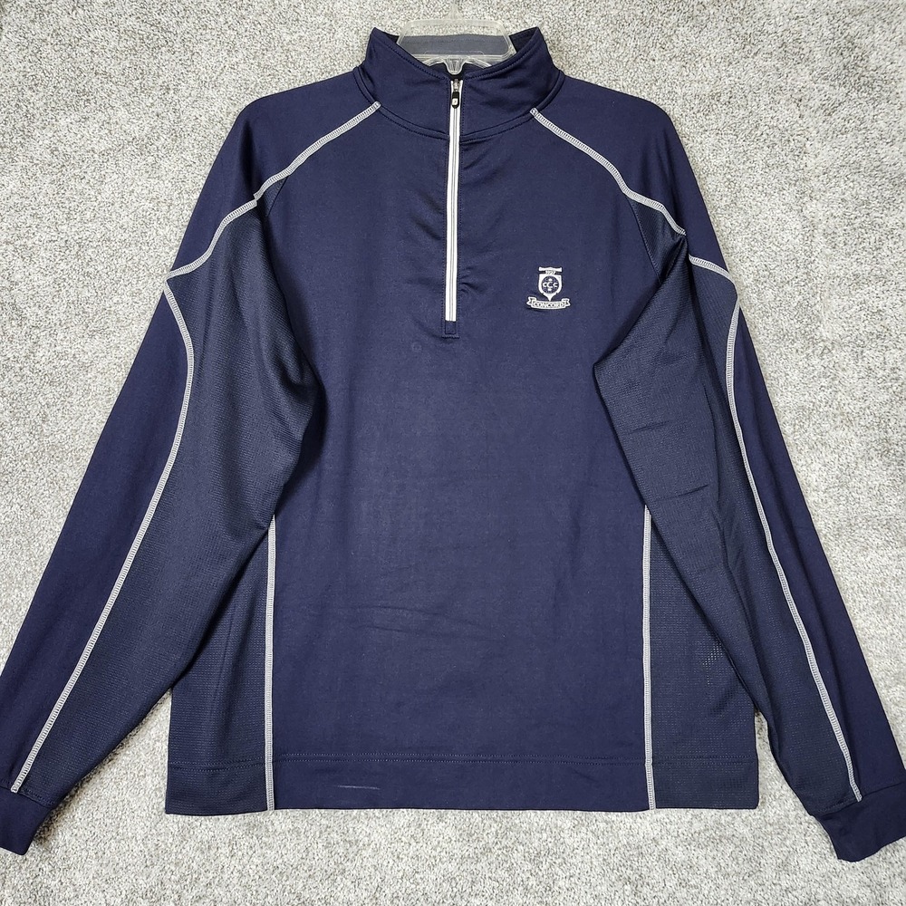 FootJoy Pullover Mens Medium Navy Blue Concord CCC Golf Quarter Zip Stretch